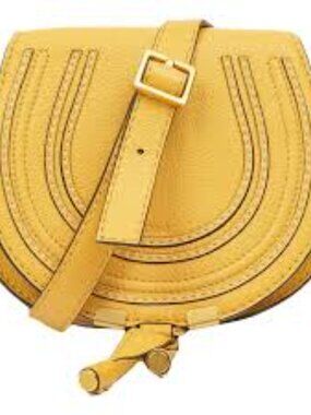 Chloé Marcie Small Crossbody Bag | Mustard Grained Leather | Gold Hardware